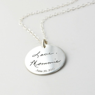 Double sided actual fingerprint necklace in sterling silver or 14k yellow gold filled - personalized memorial remembrance jewelry
