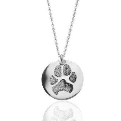Double sided paw prints - Your pet's actual paw print personalized pendant necklace in solid .925 sterling silver -  Remembrance memorial