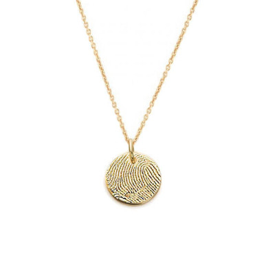 Double sided petite actual fingerprint or handprint necklace in sterling silver, 14k yellow or Rose gold filled - personalized Push gift