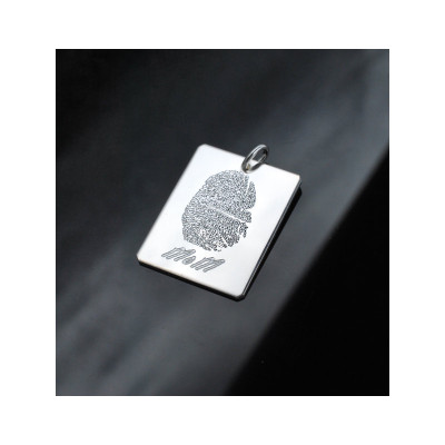 Fingerprint and signature pendant - your engraved handwriting - in sterling silver, 14k yellow or rose gold fill - Personalized jewelry