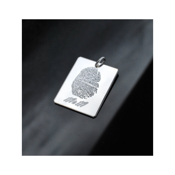 Fingerprint and signature pendant - your engraved handwriting - in sterling silver, 14k yellow or rose gold fill - Personalized jewelry
