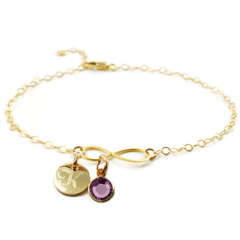 Initial Bracelet for Women Gift Unique Jewelry Solid Gold 
