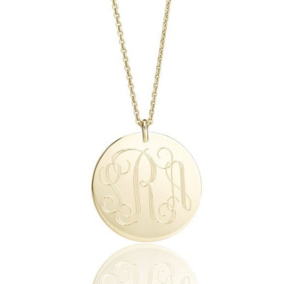 Monogram necklace - custom engraved personalized pendant & Birthstone crystal - Monogrammed initials - 14k gold filled or sterling silver