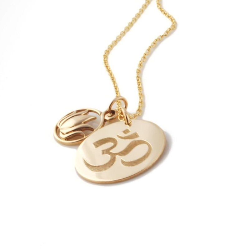 14k gold plated Mantra necklace
