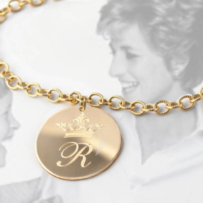 Princess Diana custom engraved commemorative bracelet - Personalized bracelet in sterling silver or gold fill - Monogrammed gifts