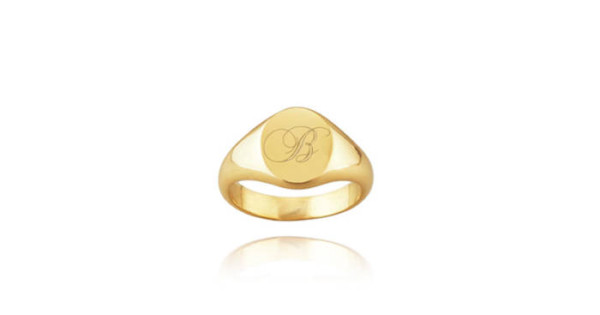 Elegant jewel box Personalized monogram ring with diamonds, Custom diamond  signet ring in solid gold 9k, 14k & 18k, Personalized ring for women