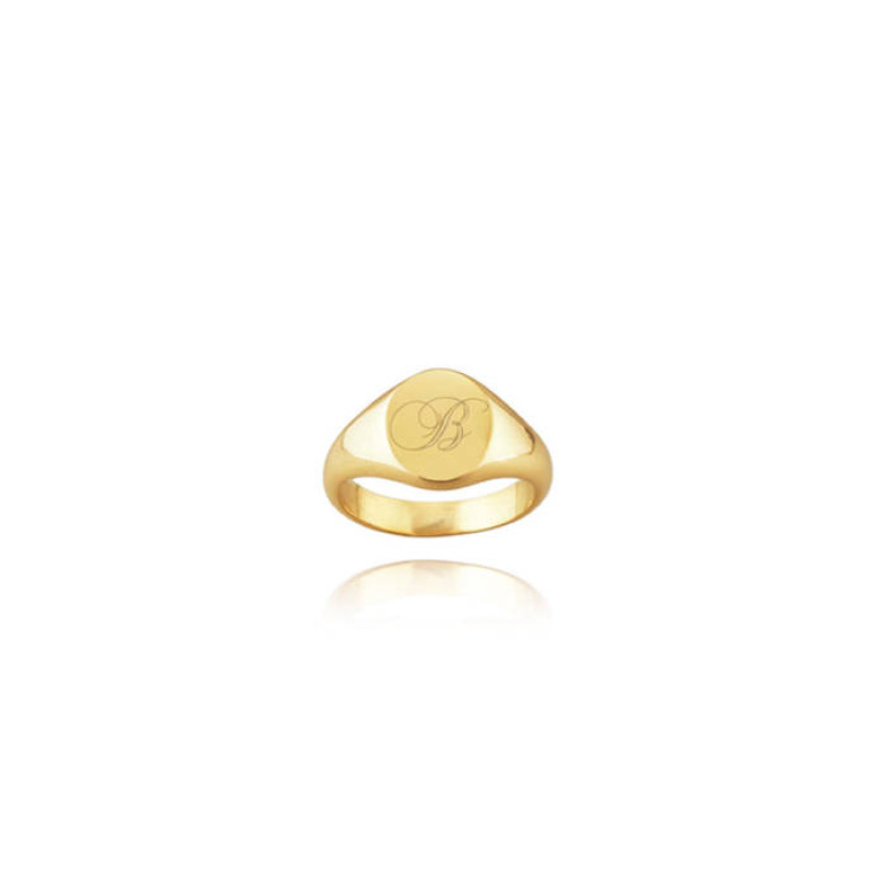 Elegant jewel box Personalized monogram ring with diamonds, Custom diamond  signet ring in solid gold 9k, 14k & 18k, Personalized ring for women