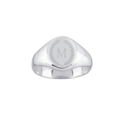 Solid sterling silver Signet ring US Sz 4 5 6 7 8 9 10 & 11 - Personalized Monogrammed Engraved Initials - Women's or Unisex signet ring