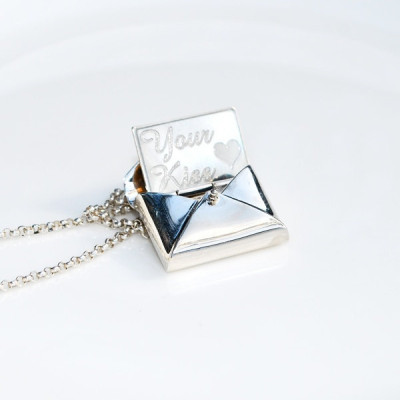 Unique Envelope Locket  - Secret letter necklace in sterling silver personalized in any way and in any font or your own handwriting
