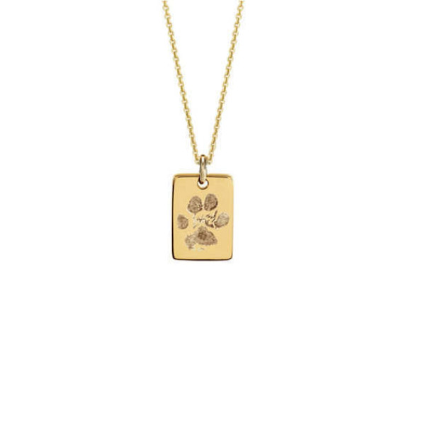 Your pet's actual paw print custom made tag pendant necklace Sterling silver or 14k yellow or rose gold filled.  Personalized jewelry.
