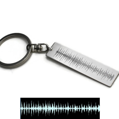 Your voice sound wave waveform sterling silver keychain or pendant | Baby's first words, your dog's bark, ECG/EKG's, heartbeat jewelry