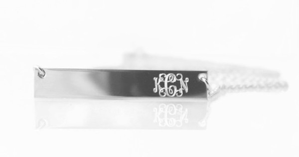 Personalized locket bracelet with hand engraved monogram initials