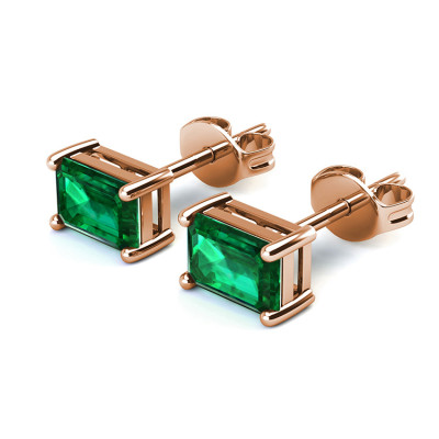 Classic 1.81 Carat Colombian Emerald Stud Earrings Appraised at 1,200.00
