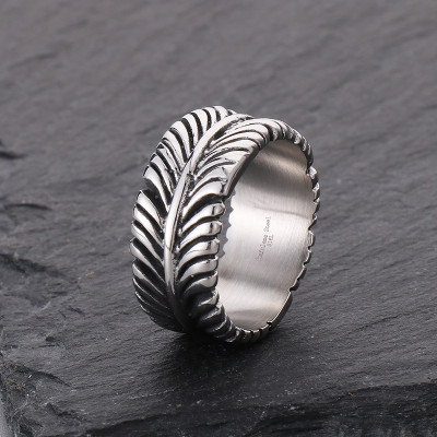 Silver Leaf Band Ring - All Birthstone™
