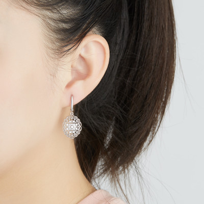 Crystal Flower of Life Dangle & Drop Earrings Hoop Earring