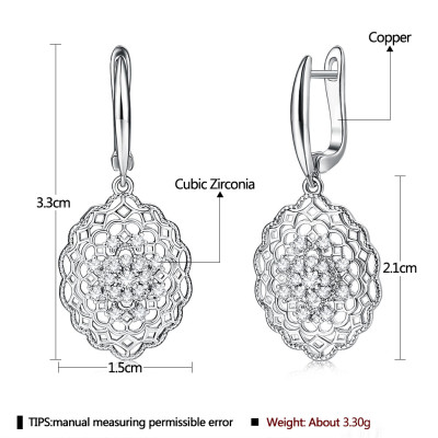 Crystal Flower of Life Dangle & Drop Earrings Hoop Earring