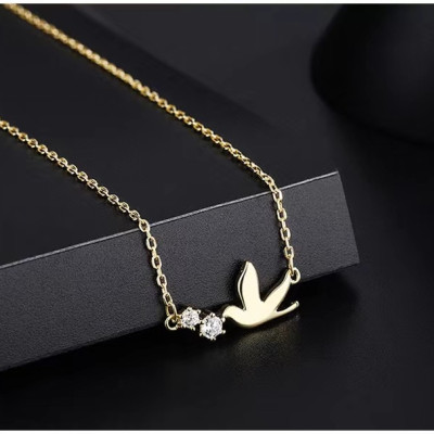 Sterling Silver Two Stone Doves Pendant Necklace | Handmade Adjustable Chain