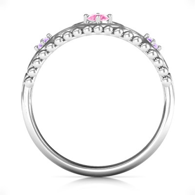 Personalised Princess Charming Tiara Ring - All Birthstone™