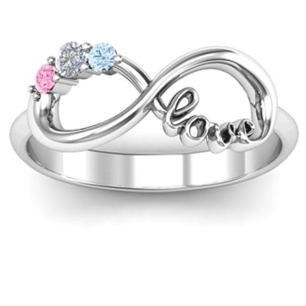 Customised Infinity Promise Ring With Birthstone Infinity Love Ring  - All Birthstone™