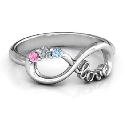Customised Infinity Promise Ring With Birthstone Infinity Love Ring  - All Birthstone™