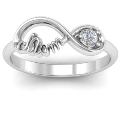 Mom's Infinity Bond Ring with Birthstone  - All Birthstone™