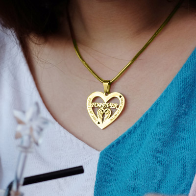 Personalised Angel in My Heart Necklace - 18ct Gold Plated - All Birthstone™