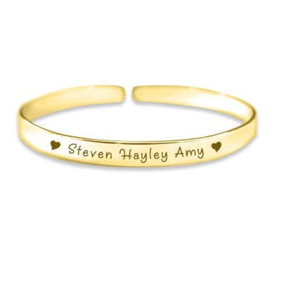 Personalised 8mm Endless Bangle - 18ct Gold Plated - All Birthstone™