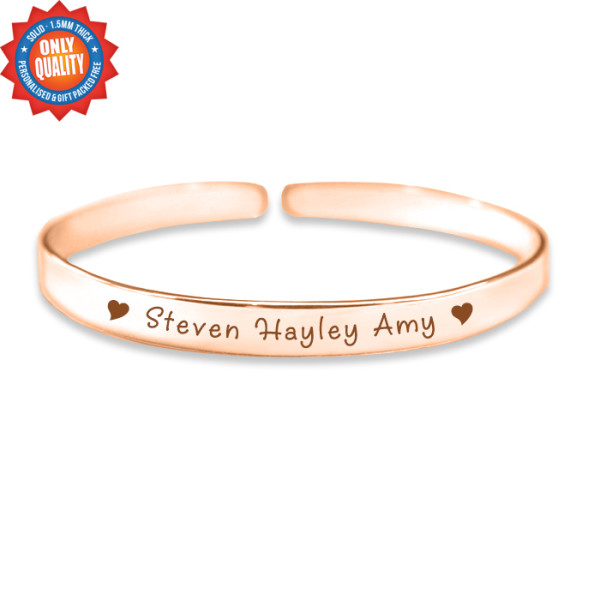 Personalised 8mm Endless Bangle - 18ct Rose Gold - All Birthstone™