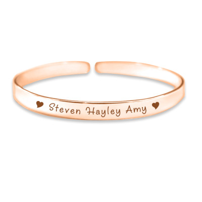 Personalised 8mm Endless Bangle - 18ct Rose Gold - All Birthstone™