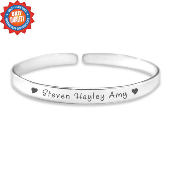 Personalised 8mm Endless Bangle - 925 Sterling Silver - All Birthstone™