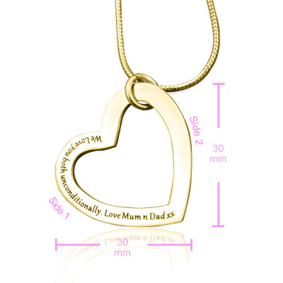Personalised Always in My Heart Necklace - 18ct Gold Plated - All Birthstone™