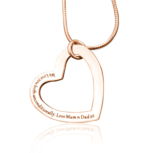 Personalised Always in My Heart Necklace - 18ct  Rose Gold Plated - All Birthstone™
