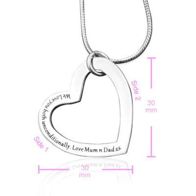 Personalised Always in My Heart Necklace - Sterling Silver - All Birthstone™
