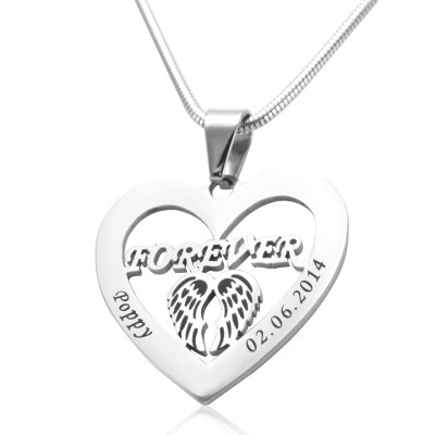 Personalised Angel in My Heart Necklace - Sterling Silver - All Birthstone™