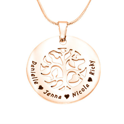 Personalised BFS Family Tree Necklace - 18ct Rose Gold Plated - All Birthstone™