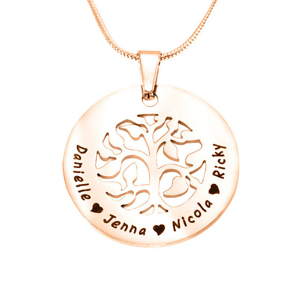 Personalised BFS Family Tree Necklace - 18ct Rose Gold Plated - All Birthstone™