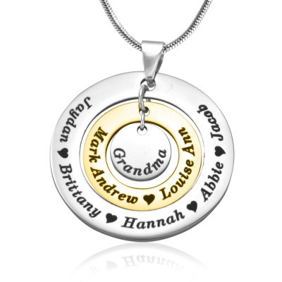 Personalised Circles of Love Necklace - TWO TONE - Gold  Silver - All Birthstone™