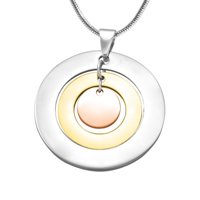 Personalised Circles of Love Necklace - Three Tone - Rose Gold Silver - All Birthstone™
