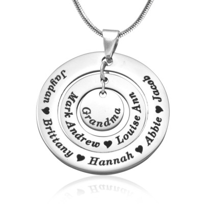 Personalised Circles of Love Necklace - Silver - All Birthstone™