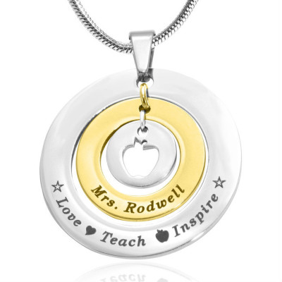 Personalised Circles of Love Necklace Teacher - TWO TONE - Gold  Silver - All Birthstone™