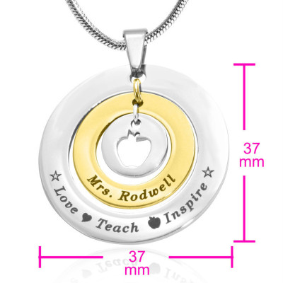 Personalised Circles of Love Necklace Teacher - TWO TONE - Gold  Silver - All Birthstone™