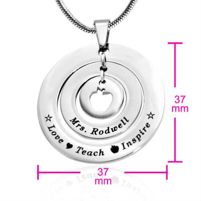 Personalised Circles of Love Necklace Teacher - Sterling Silver - All Birthstone™