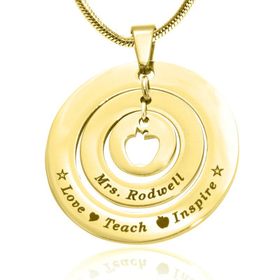 Personalised Circles of Love Necklace Teacher - 18ct GOLD Plated - All Birthstone™