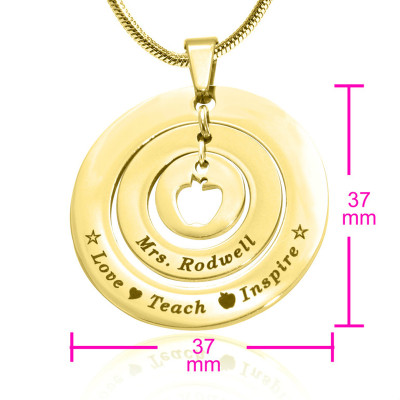 Personalised Circles of Love Necklace Teacher - 18ct GOLD Plated - All Birthstone™