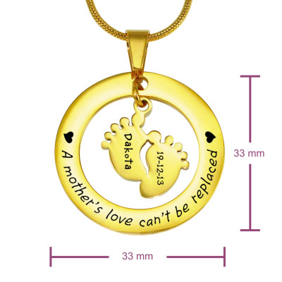 Personalised Cant Be Replaced Necklace - Single Feet 18mm - 18ct Gold Plated - All Birthstone™
