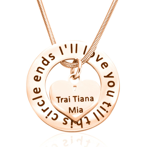 Personalised Circle My Heart Necklace - 18ct Rose Gold Plated - All Birthstone™