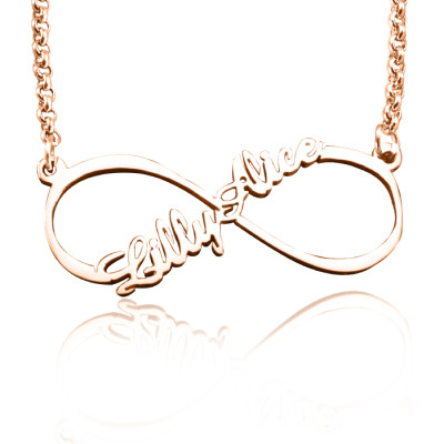 Personalised Single Infinity Name Necklace - 18ct Rose Gold Plated - All Birthstone™