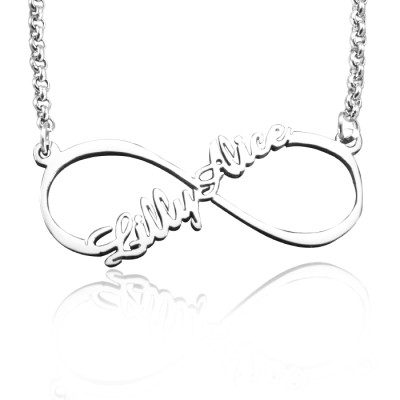Personalised Single Infinity Name Necklace - Sterling Silver - All Birthstone™
