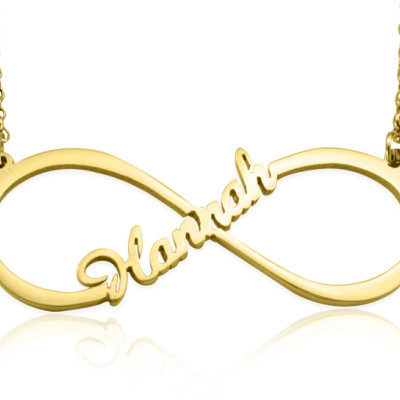 Personalised Single Infinity Name Necklace - 18ct Gold Plated - All Birthstone™