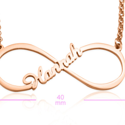 Personalised Single Infinity Name Necklace - 18ct Rose Gold Plated - All Birthstone™